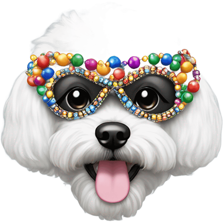 Bichon maltese with carnival  emoji