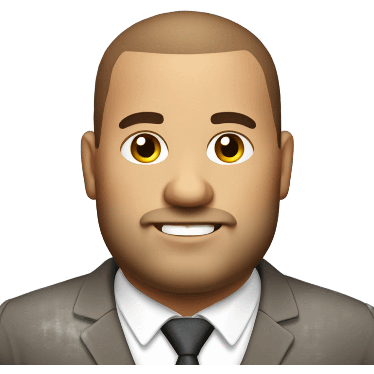 fat italian business man, with brown buzz cut and a stubbled beard. emoji