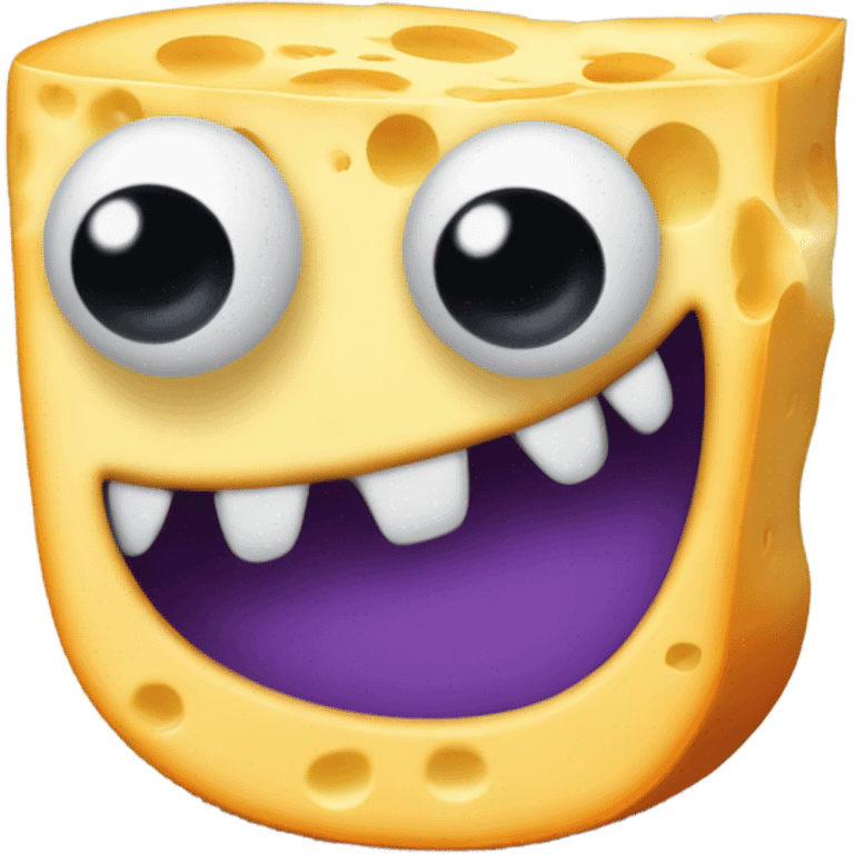 Munster cheese dressed up as a monster emoji