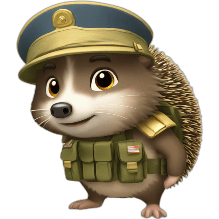 hedgehog as soldier emoji