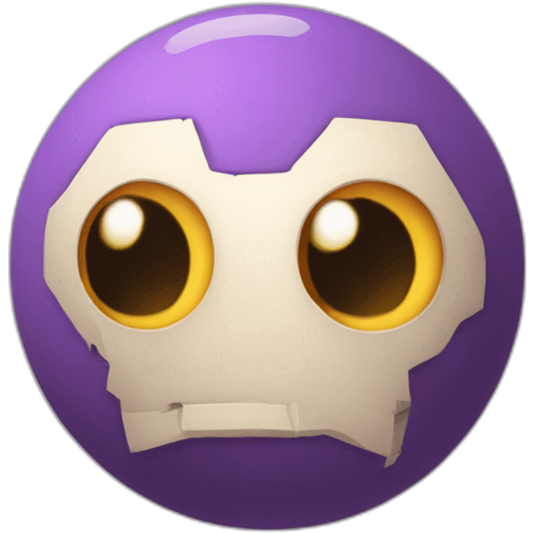 3d sphere with a cartoon Shulker skin texture with big beautiful eyes emoji