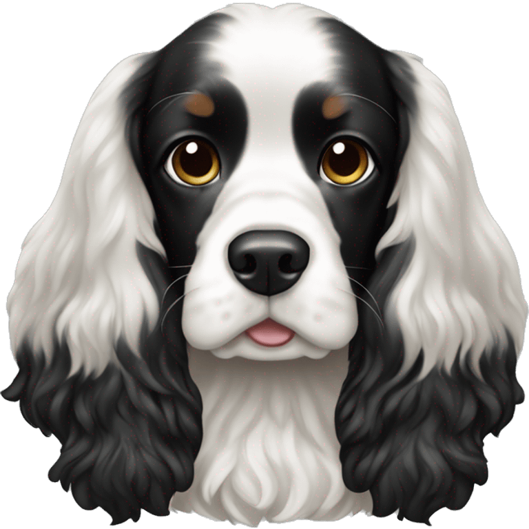 Black and white cocker spaniel  emoji