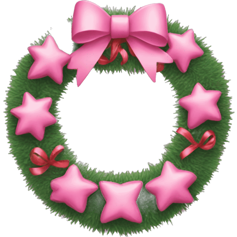 Pink bow and ornament garland emoji