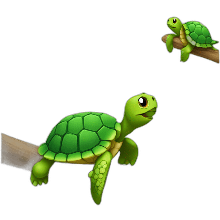 Tortue sur oiseaux emoji