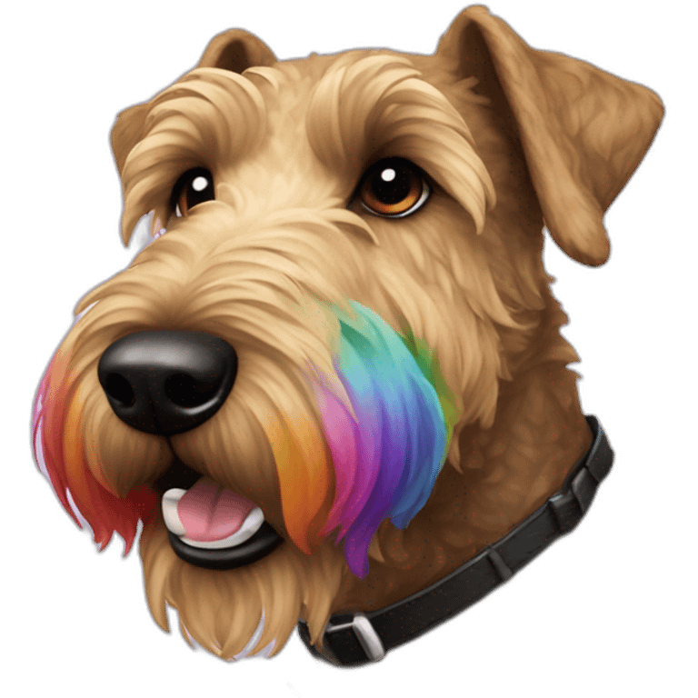 Candy rainbow dog Kerry terrier emoji