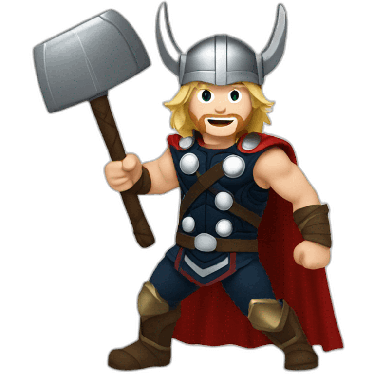 Thor with a pan emoji