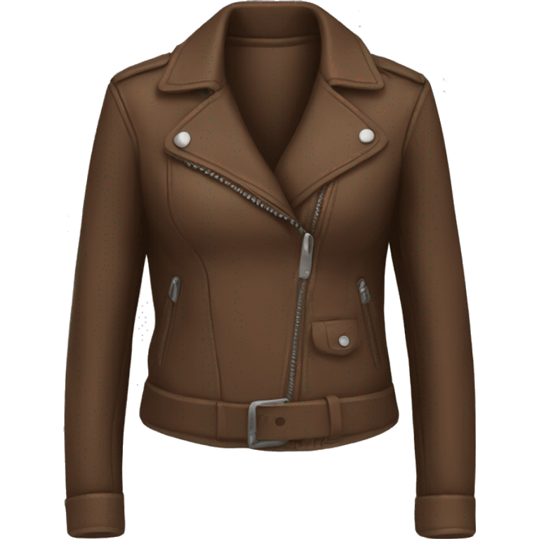 Brown leather jacket for girls  emoji