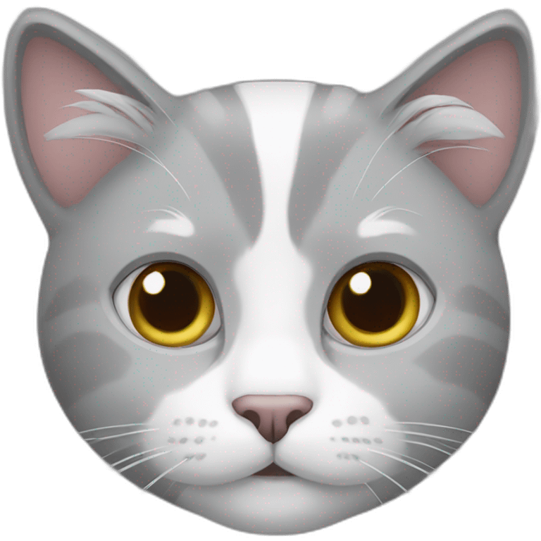 Grey and white cat emoji