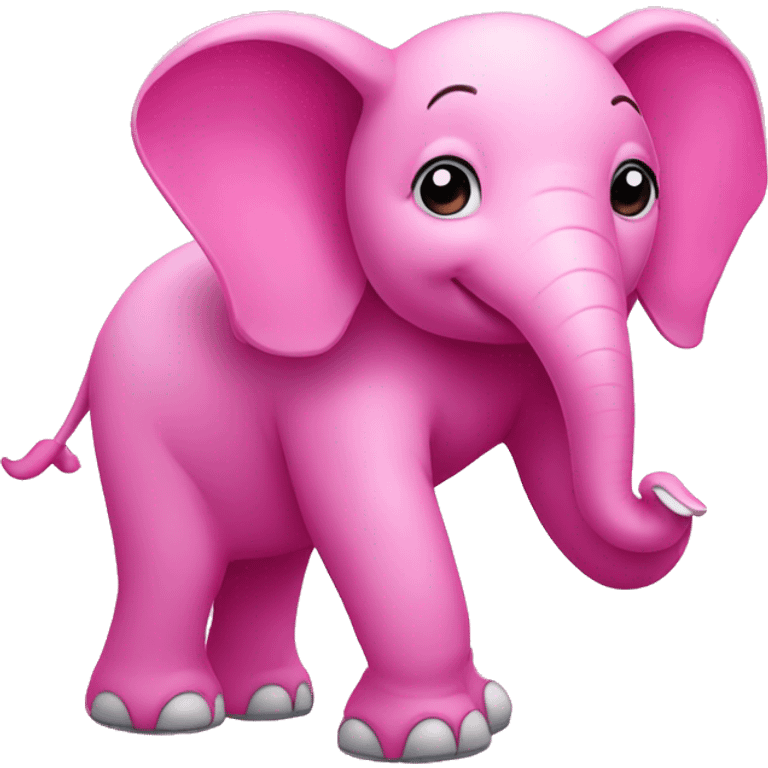 a dancing pink elephant putting on phylacteries emoji