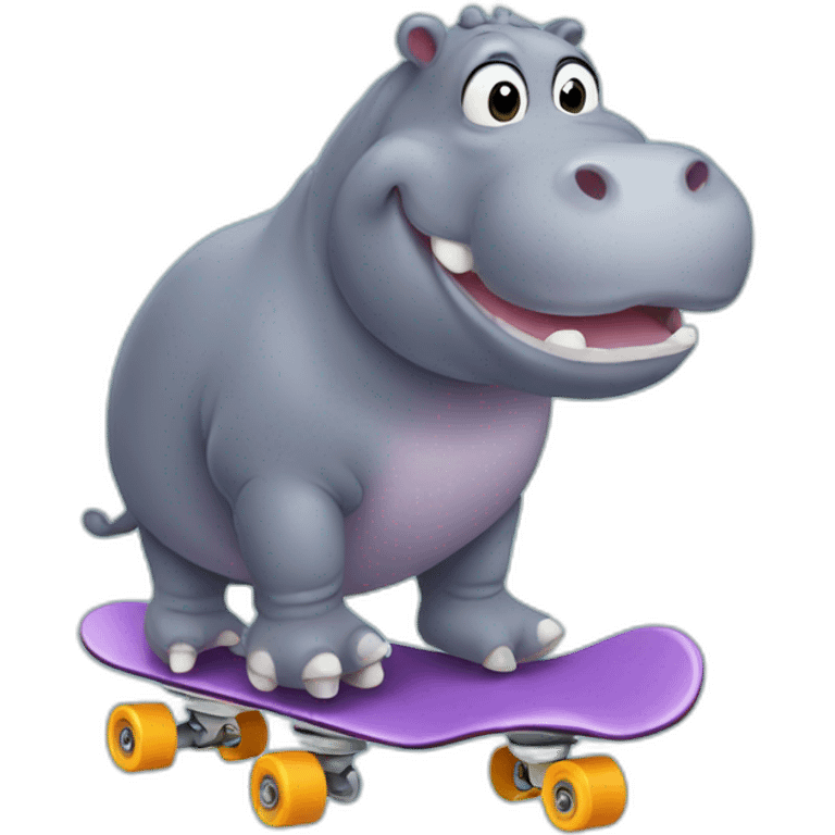 hippo on skates emoji