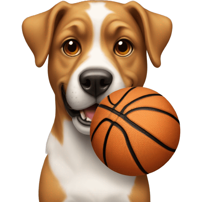 Dog playing basketball emoji