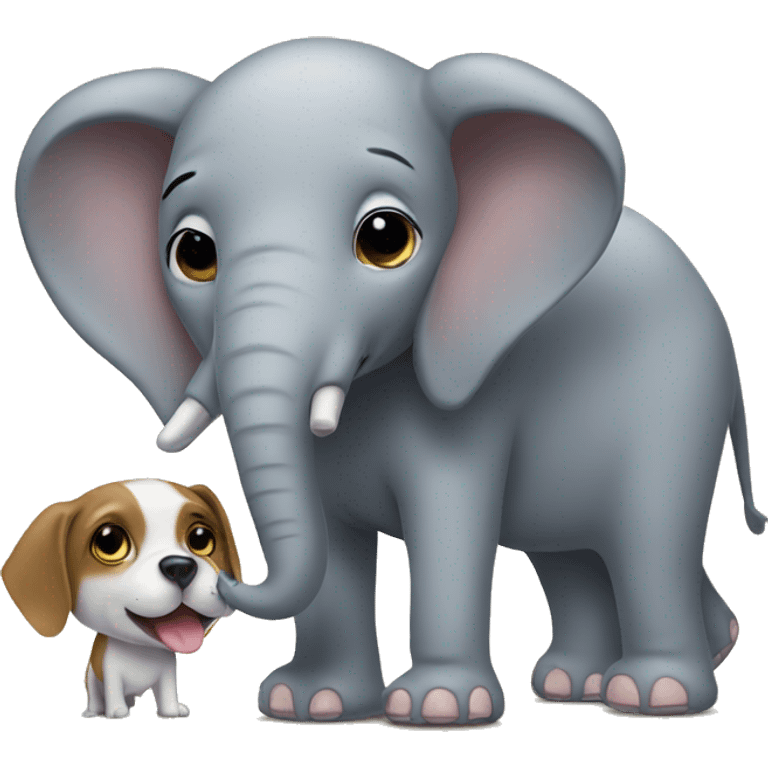 Elephant and dog emoji