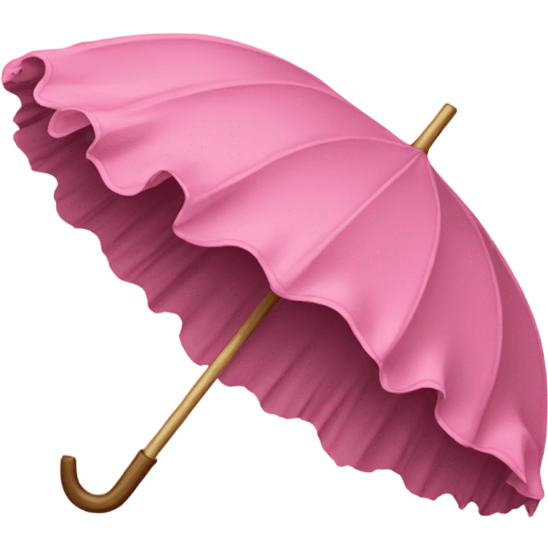 Detailed pink umbrella with large ruffles emoji