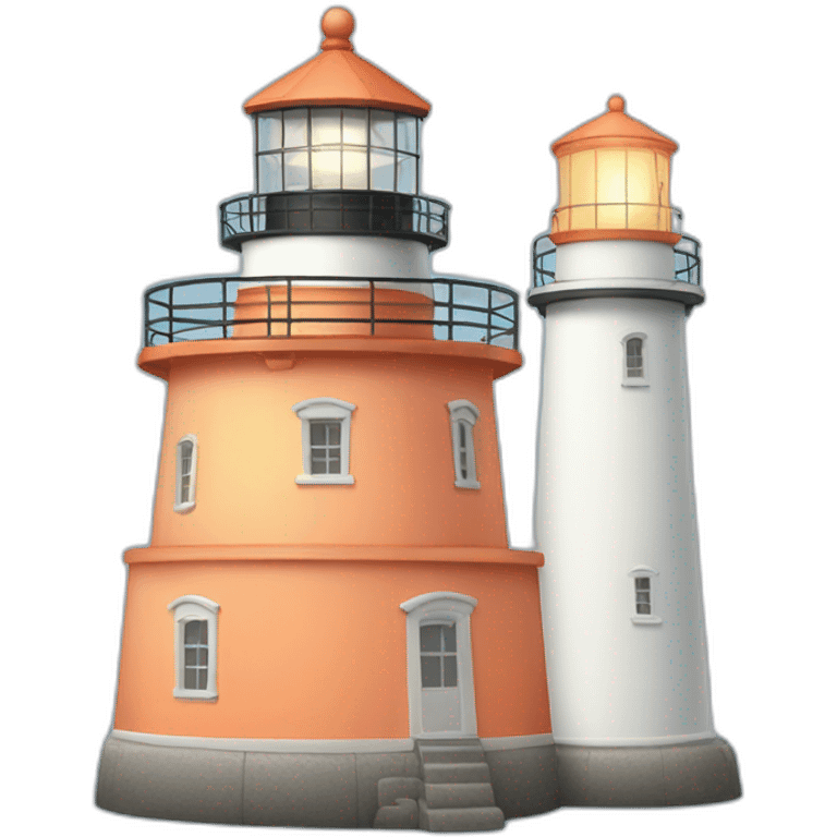 Peach colored lighthouse emoji