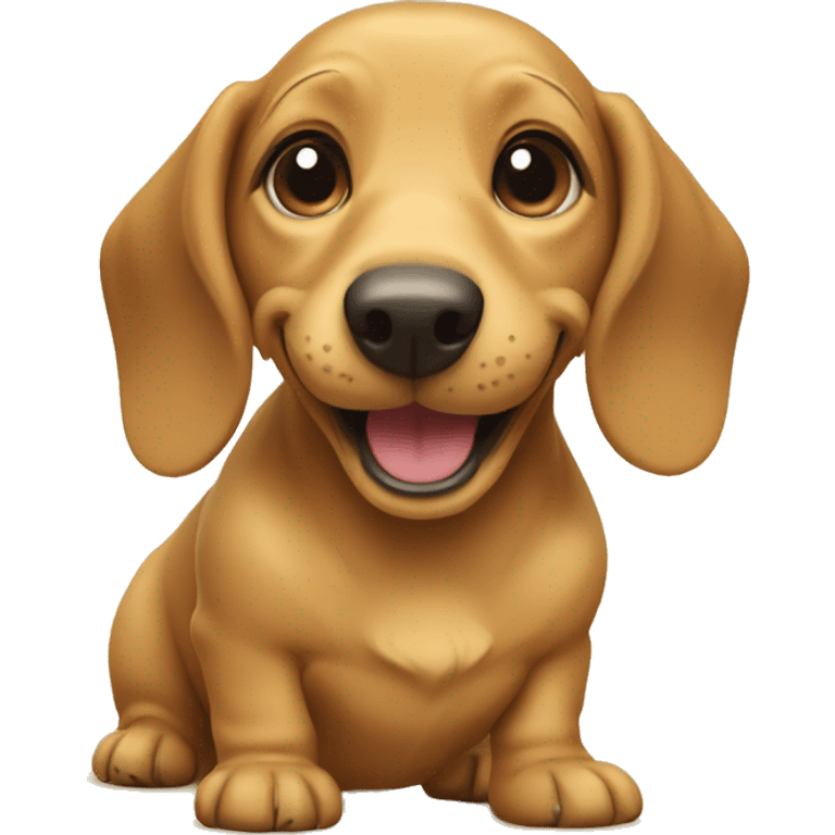 Yellow smiling Dachshund puppy  emoji