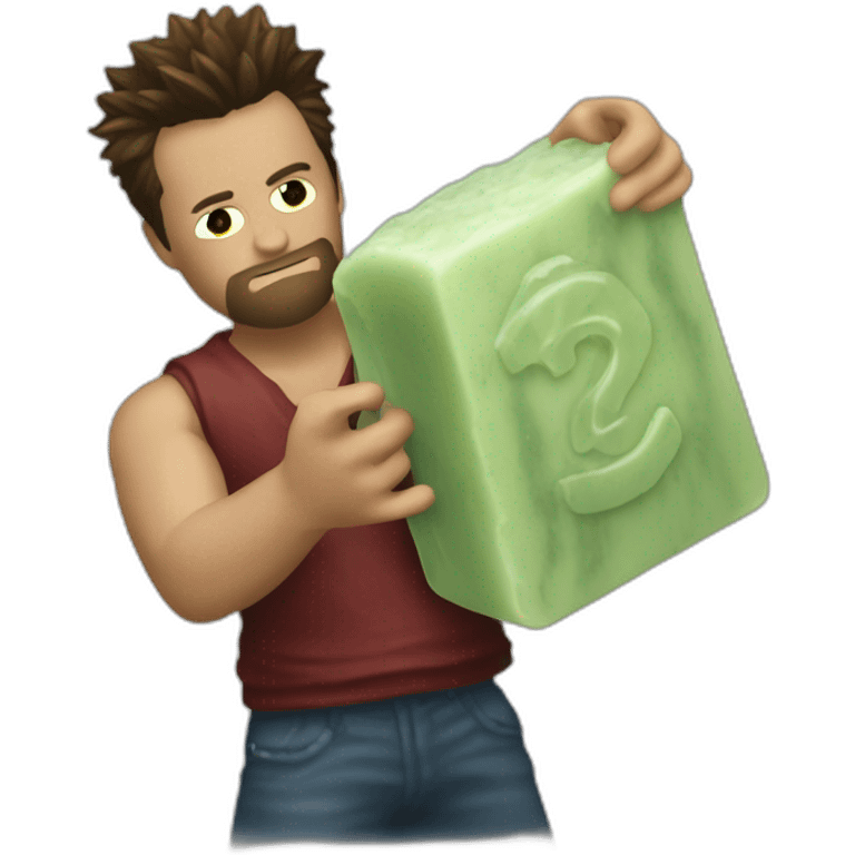 Tyler Durden holding the fight club soap emoji