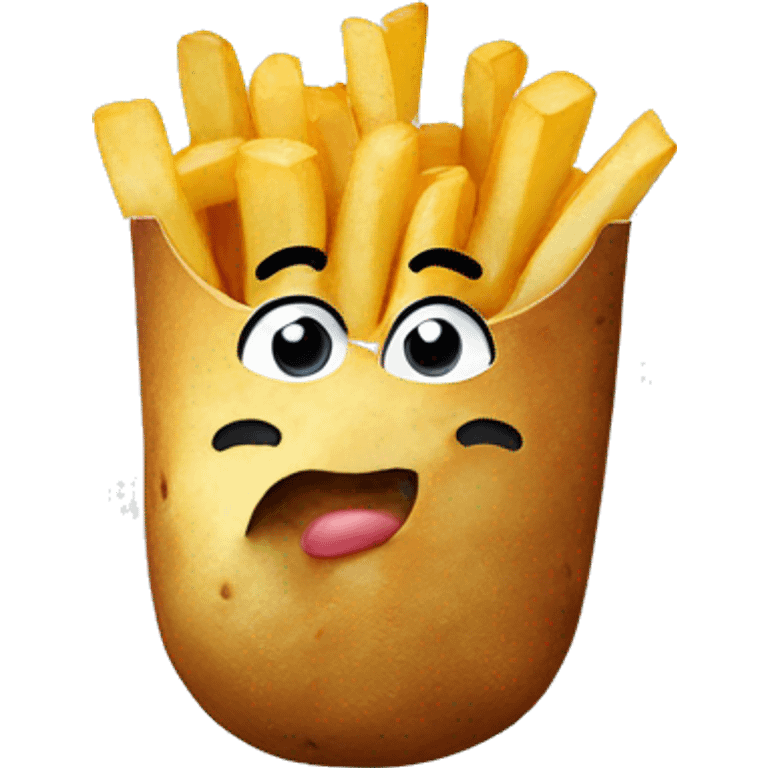 potato eating fries emoji