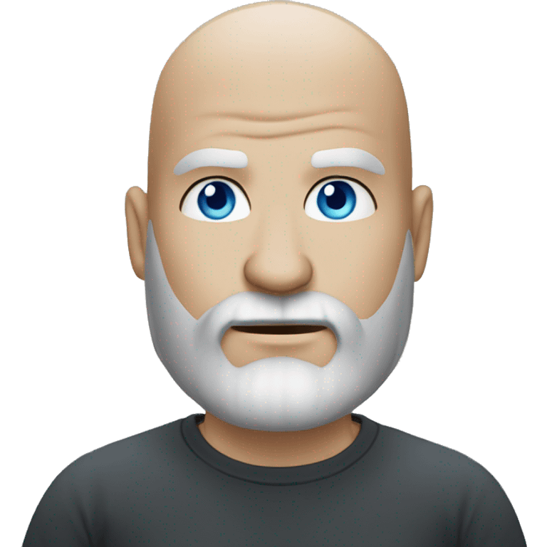 Bald guy with blue eyes and dark beard and a heavy metal t-shirt emoji