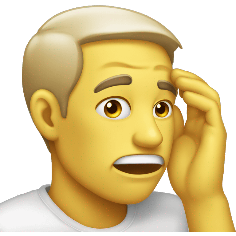 a regular yellow face emoji facepalming emoji