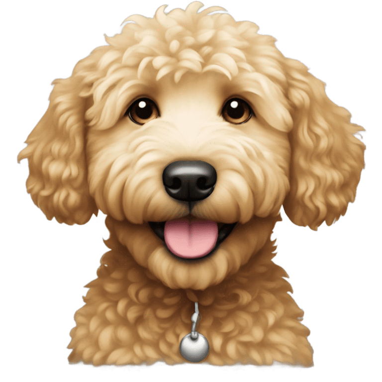 A golden doodle dog celebration  emoji