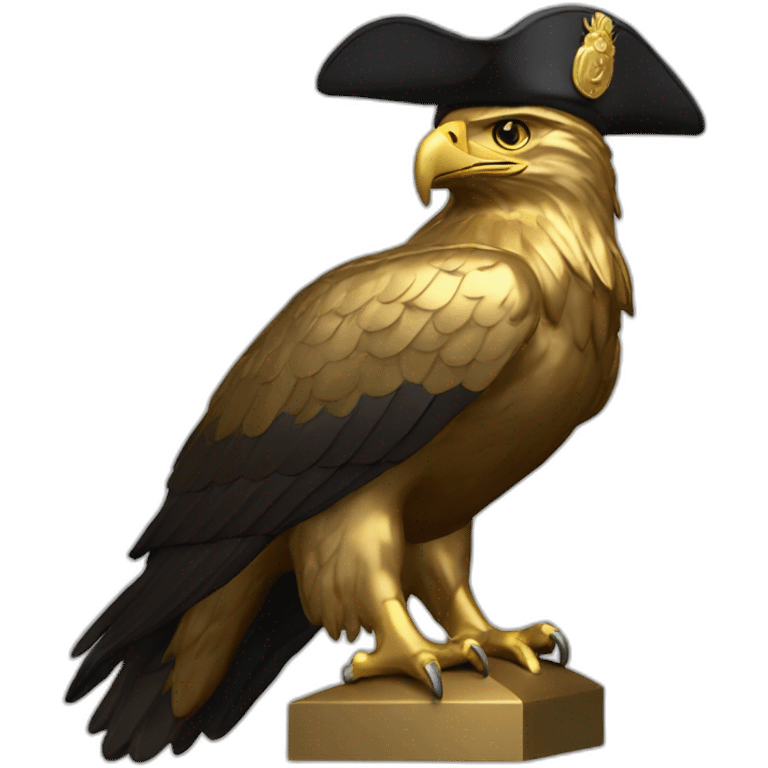 statue golden eagle with napoleon tricorne hat emoji