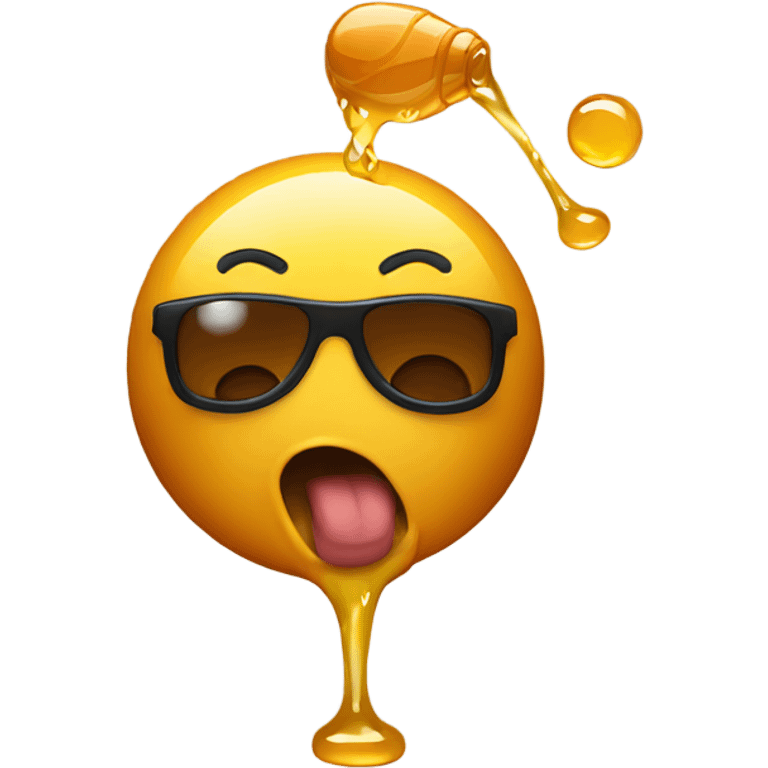 Emoji throwing up honey emoji