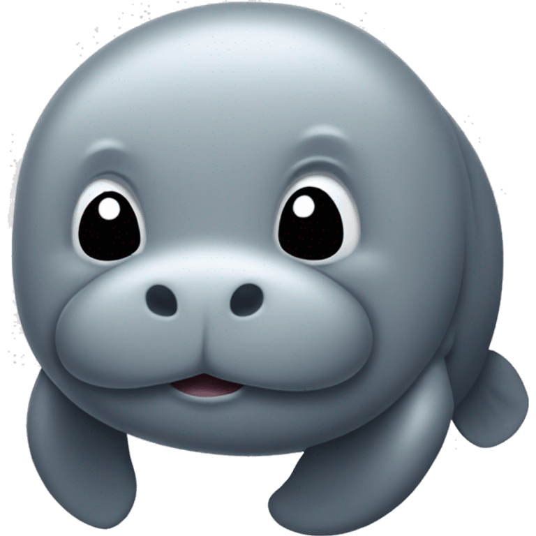 Gray Manatee a with Winking Face emoji