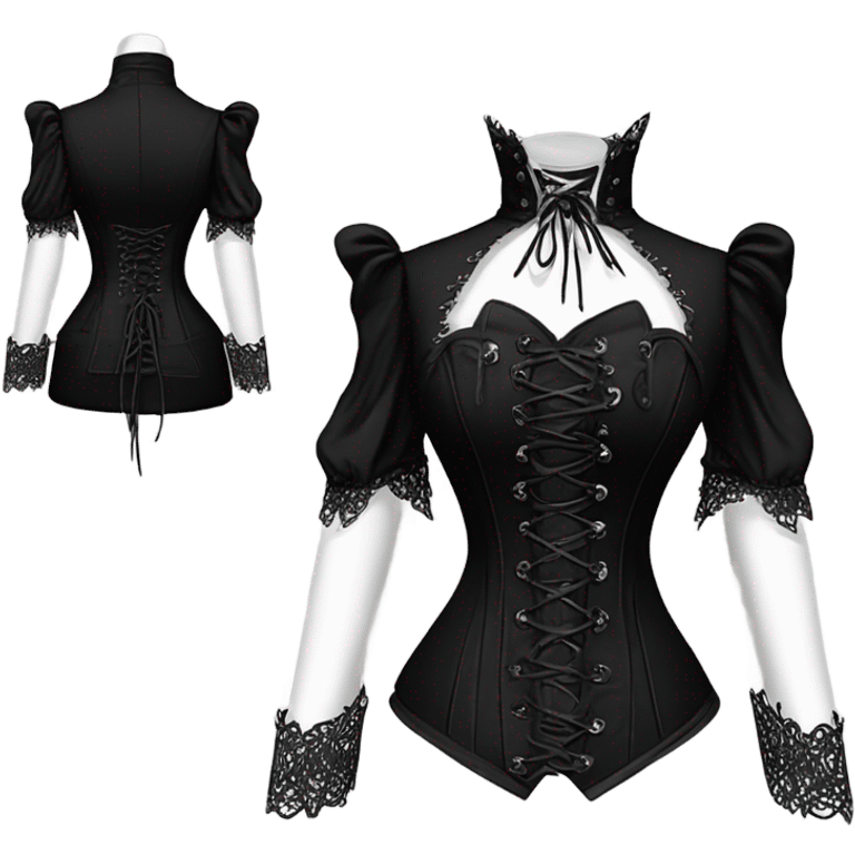 black gothic corset jacket emoji