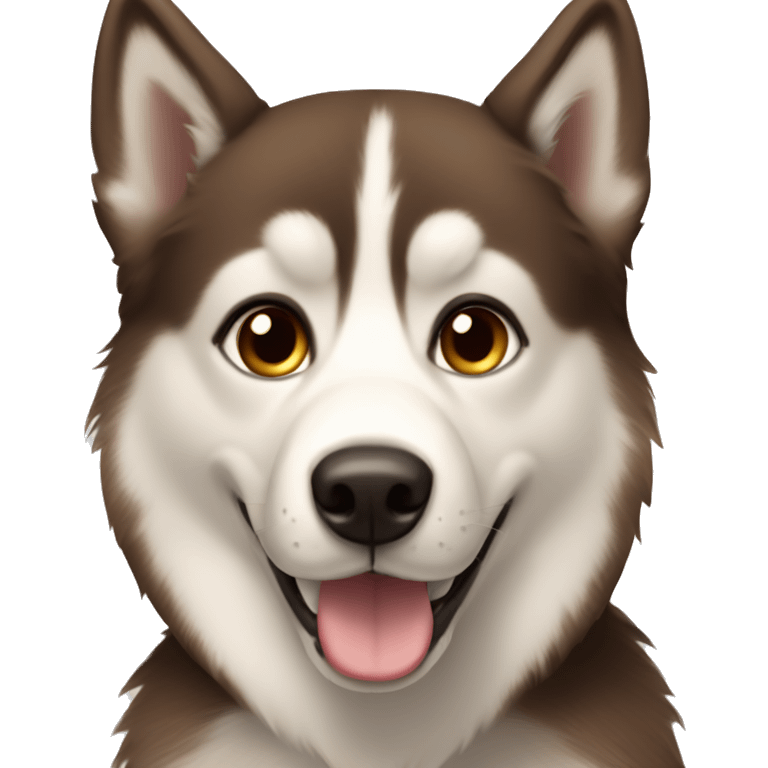 brown husky dog with Girl Brown Hair  emoji