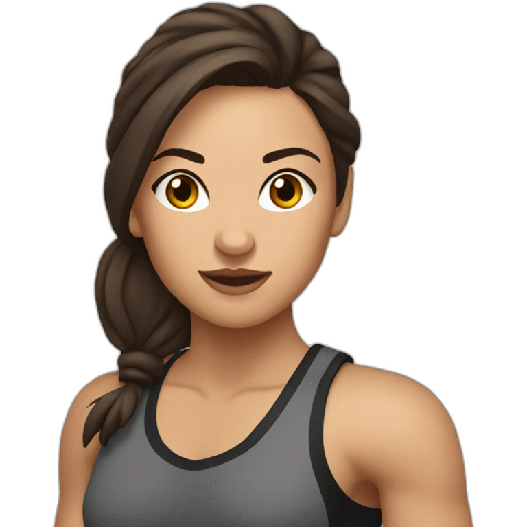 brunette female boxer emoji