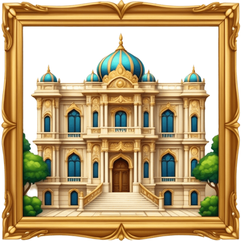 Cinematic Realistic Grand Palace Landmark Emoji, showcasing opulent palace architecture rendered with rich textures and regal, dynamic lighting. emoji