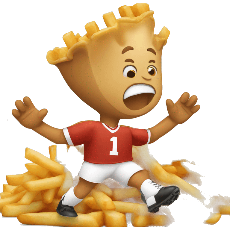 Poutine qui joue au foot emoji