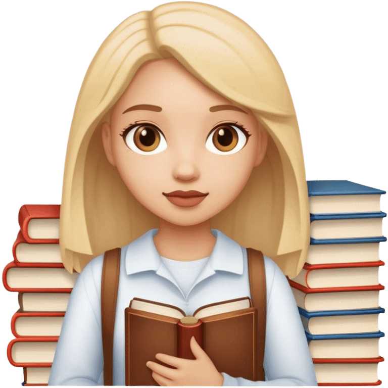 девочка с книгами emoji