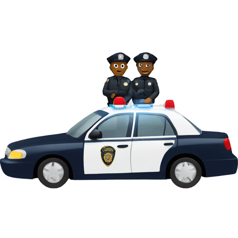 two police officers in car emoji