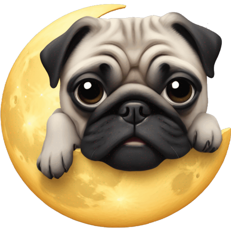 Pug eating the moon emoji