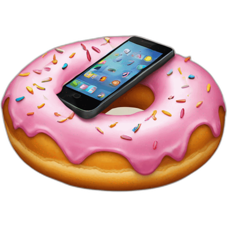 A donut with a phone emoji