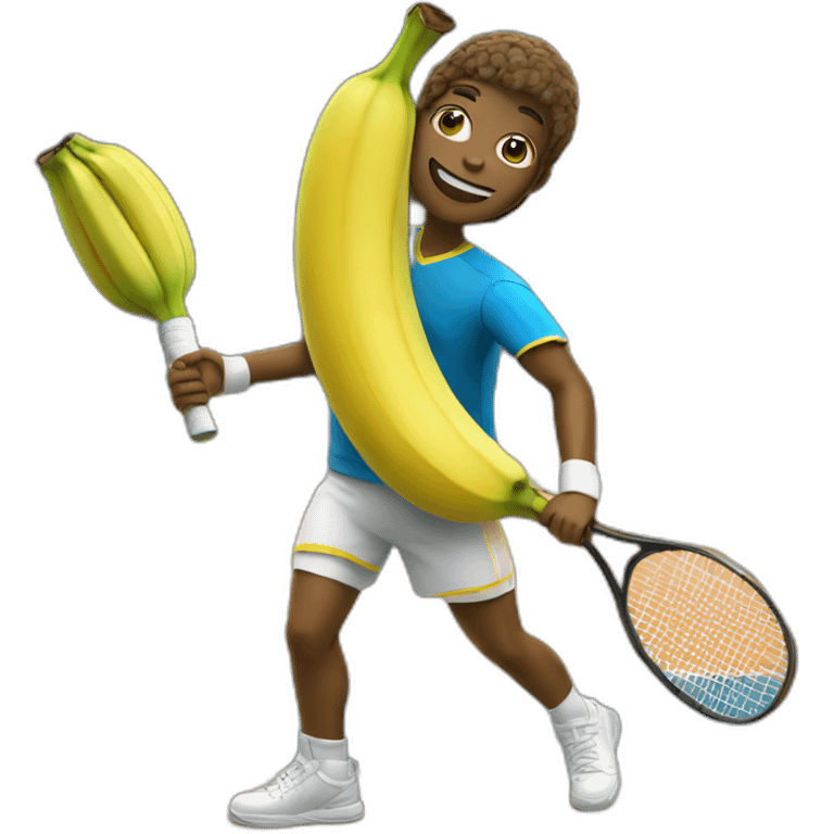 Humanlike Banana in a tennis uniform emoji