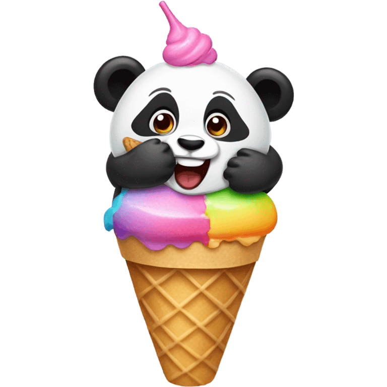 Panda eating ice cream emoji