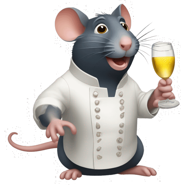 Ratatouille rat drinking champagne  emoji