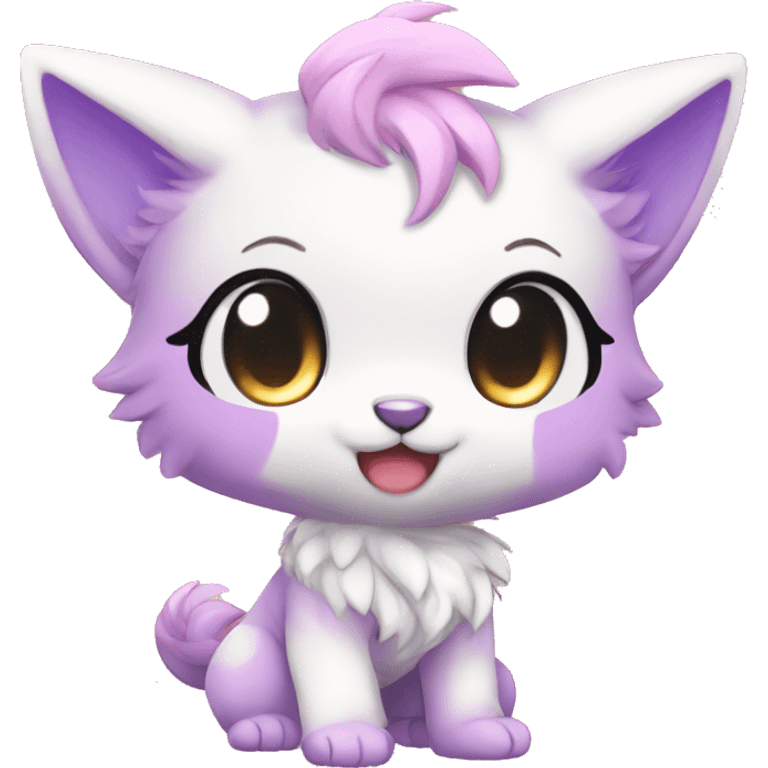 Cute Kawaii Chibi Anthro Sona Pretty Shiny Fakemon Full Body emoji