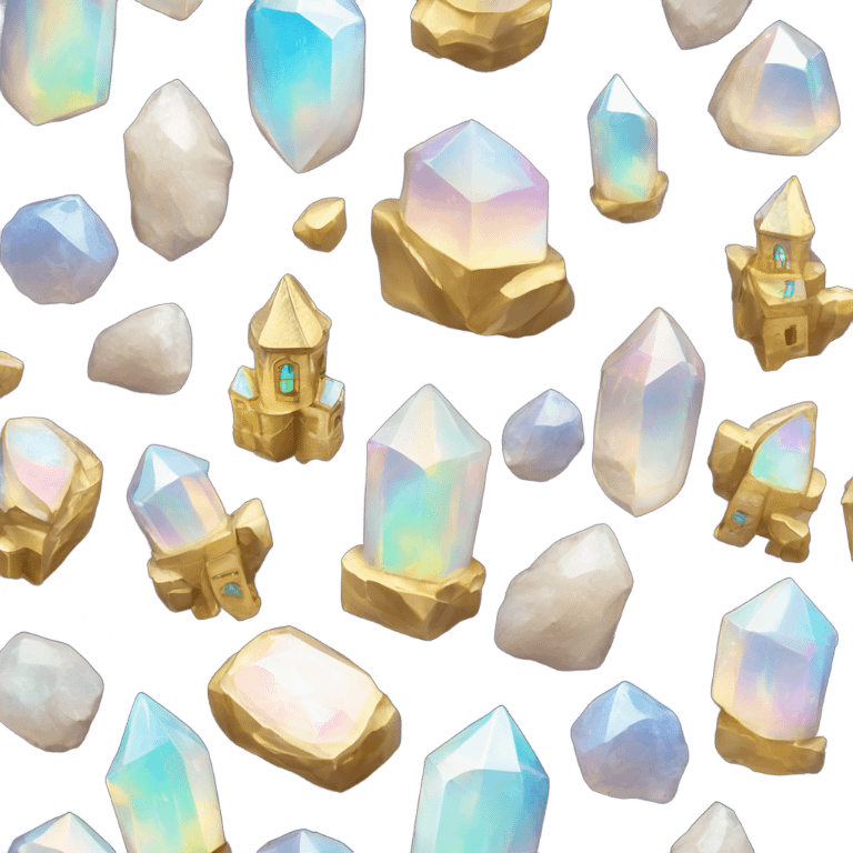 opal crystal gemstone castle gold emoji