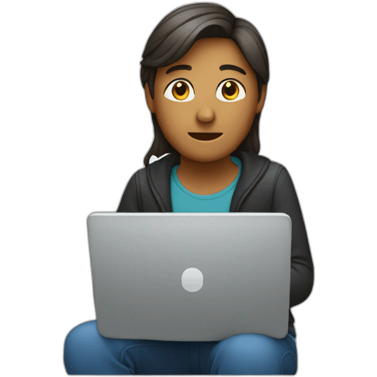 person sitting front on computer emoji