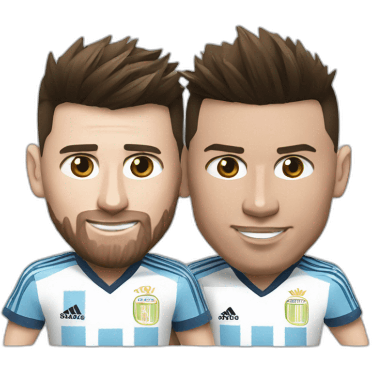 Messi et Ronaldo soulevant la coupe du monde emoji