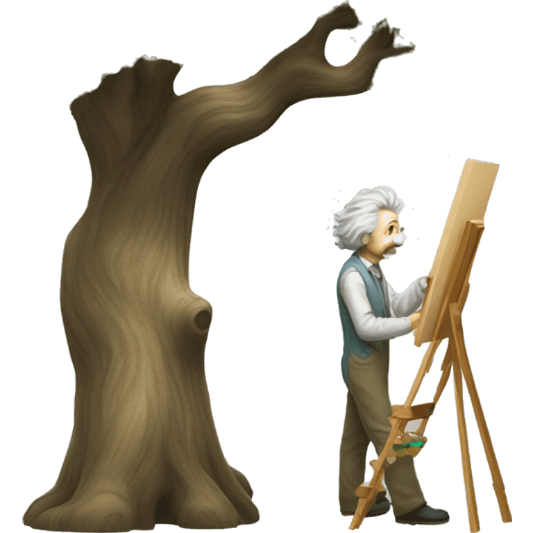 painter albert einstein paints tree emoji