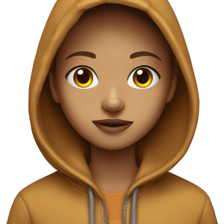 Ava wearing a hoodie emoji