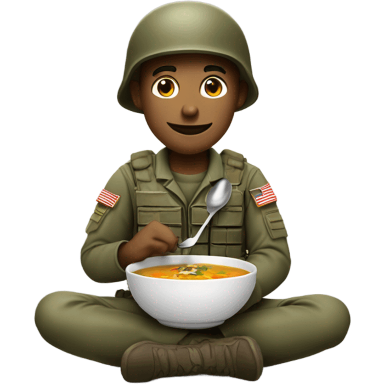 Soldier eating soup emoji