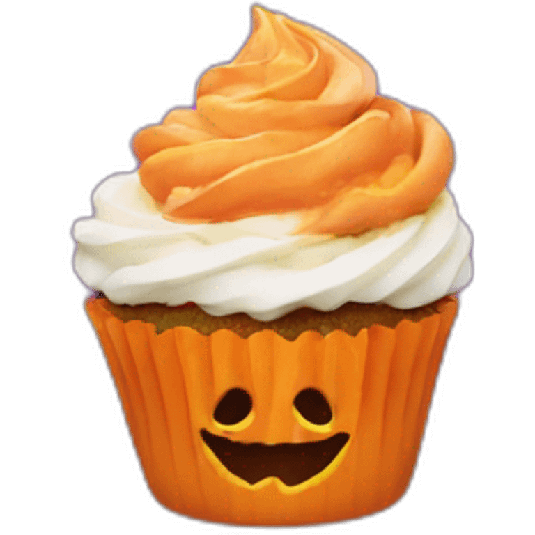 Happy Halloween cupcake emoji