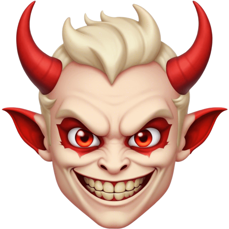 Evil grin devil emoji