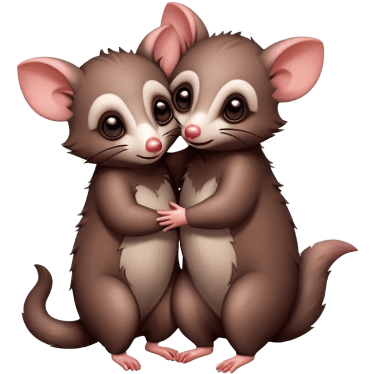 Possums hugging emoji