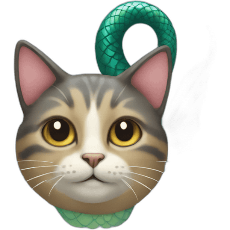 Cat with a mermaid tail emoji